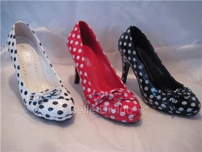   Patent Spotty Bow Shoe 3 4 5 6 7 8 Polka Dot Court Super Cute  