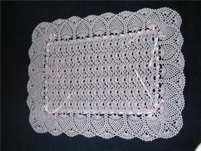 CROCHETED BABY BLANKET AFGHAN PINK EXQUISITE  