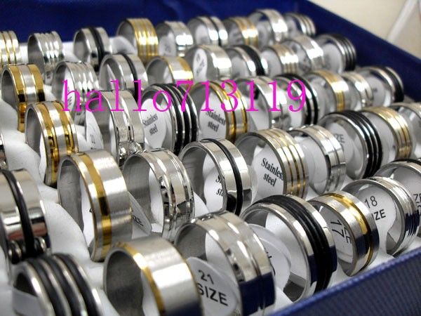 wholesale 50pcs quality Mens jewelry lot resale mix stainless steel 