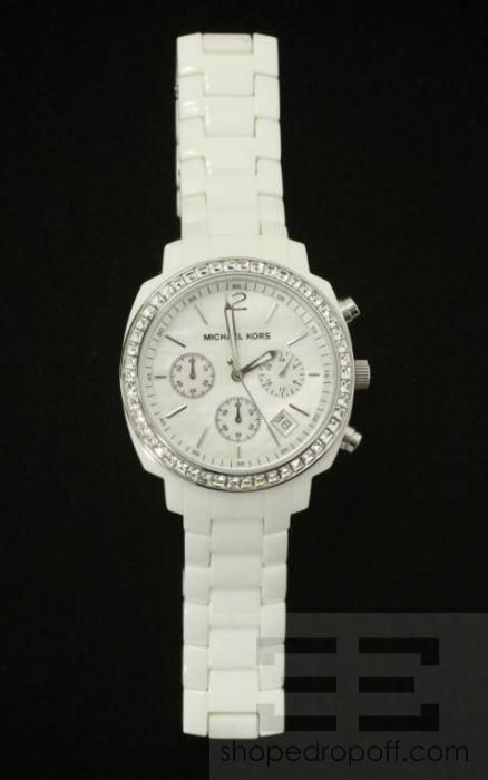 Michael Kors White Resin & Stainless Steel Womens Watch  