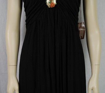 Prairie New York Precious Stones Modal Dress Black   S  