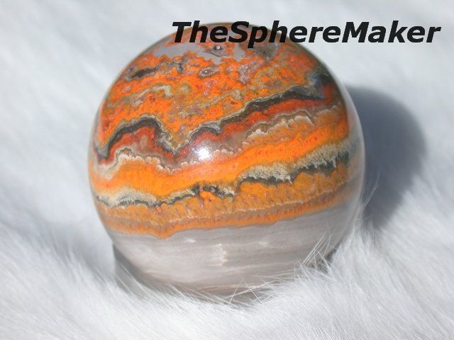 Siaz 1.48 BUMBLE BEE JASPER BUMBLEBEE SPHERE RARE ORANGE CRYSTAL BALL 