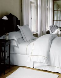 YVES DELORME ATHENA FITTED SHEETS IN WHITE OR ECRU  