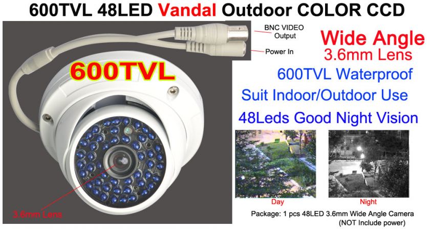   had sony ccd horizontal resolution 600 tvl pixels pal 752 h 582 v