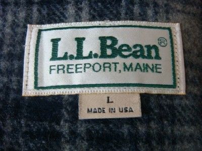 VINTAGE LL BEAN PLAID WOOL BUCKLE BACK HUNTING VEST SZ LARGE  