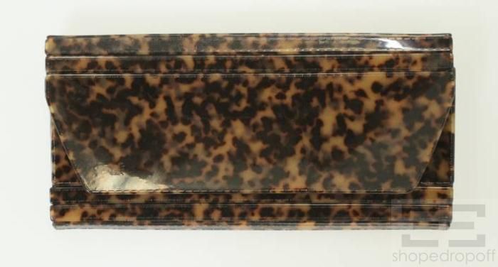 Malini Murjani Brown Billyette Tortoise Shell Clutch  