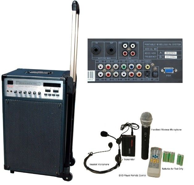 HISONIC MVP2005 70W PORTABLE PA + MICS + DVD + REMOTE +  