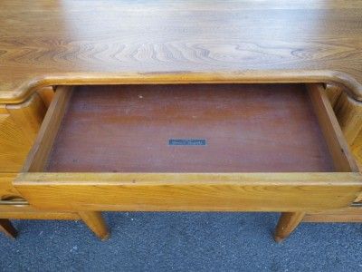 MID CENTURY JOHN WIDDICOMD ART DECO VANITY/MIRROR OAK  