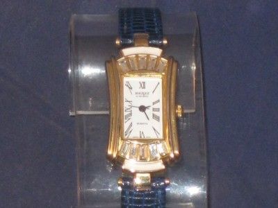 LADIES HELBROS MAGIQUE QUARTZ WATCH GOLDTONE CRYSTALS  