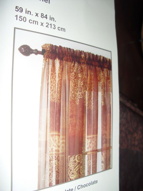 CHOCOLATE POLYESTER CURTAIN PANEL 59X84 NIP  