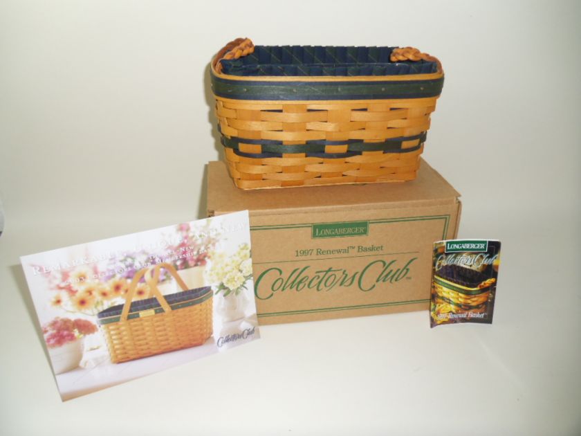 Lot 5 Longaberger Collectors Club Renewal Baskets & 2001 Gift  