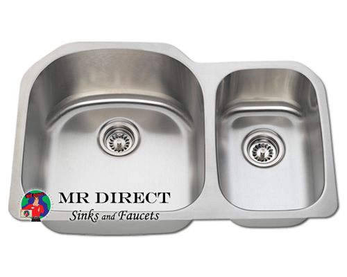 Undermount Offset Stainless Steel Kitchen Sink 16g  