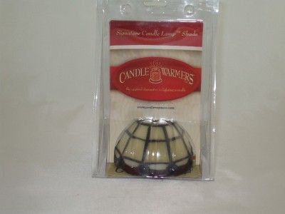 Beige Aurora Candle Lamp Warmer Tiffany Shade  