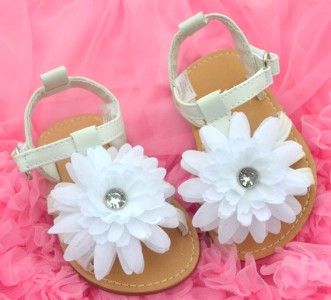 White floral kids toddler baby girl shoes sandals 9 18 Months  