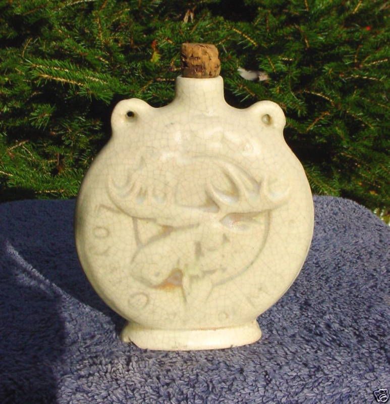 Loyal Order of Moose Stoneware Miniature Canteen 1900  