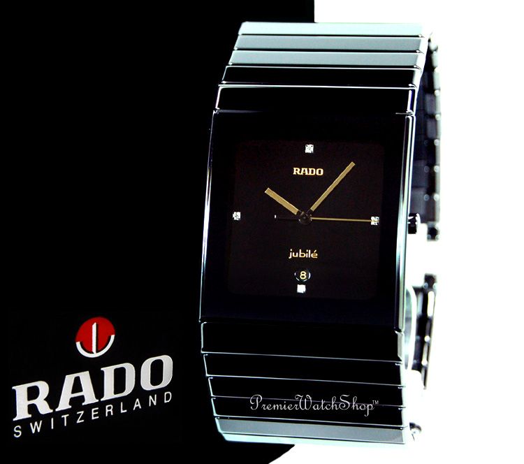 NEW RADO CERAMICA JUBILE BLACK MENS WATCH XL R21716742  