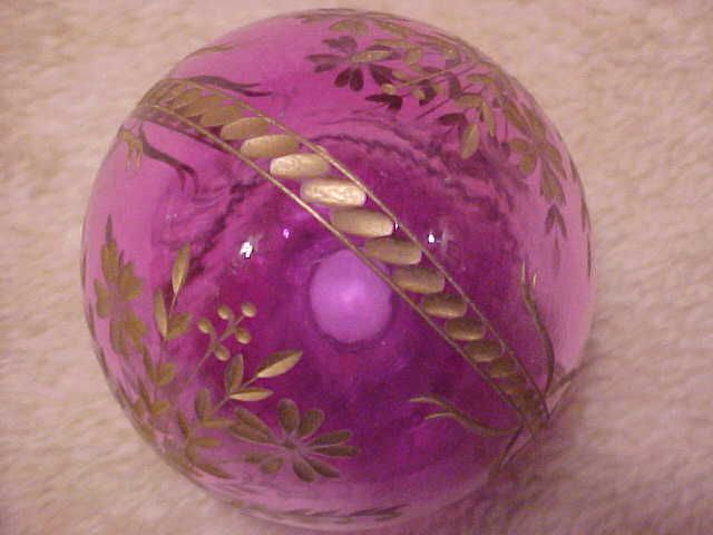 RUSSIA ST PETERBURG Crystal Hand Cut Glass Egg PURPLE  