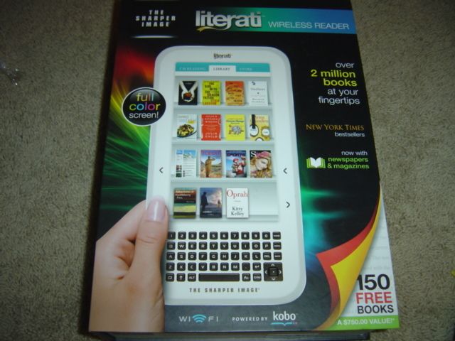 The Sharper Image LITERATI WIRELESS READER Ereader New  