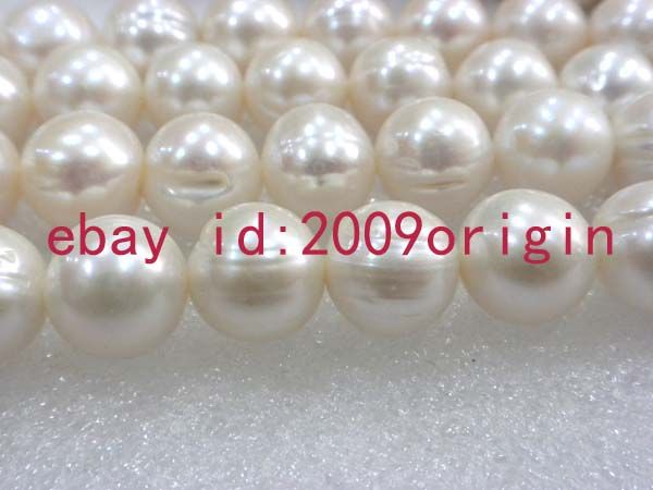 15.5 11 12mm white freshwater pearl round beads  