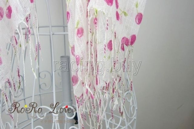 Cherry print Sweet girls scarf