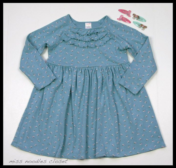 Girls GYMBOREE Park City Luxe Blue Ruffle Dress size 6 with 4 Hair 