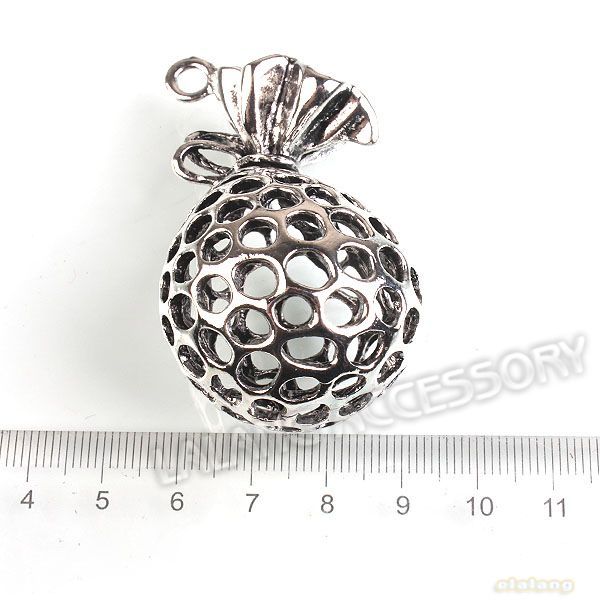 4pcs 142035 New Free Ship Pendants Findings Plated Silver Big Purse 