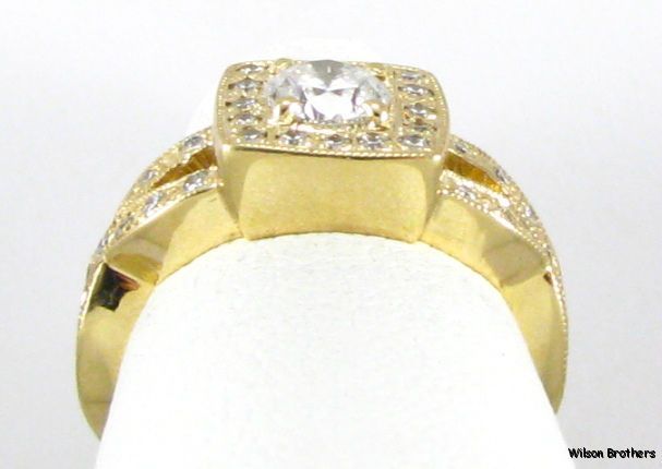 85ctw VS1 F G Genuine Diamond Elegant Right Hand Ring   14k Yellow 