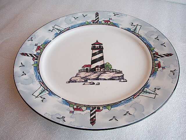 Totally Today Coastal Lighthouse Dinner Plate  