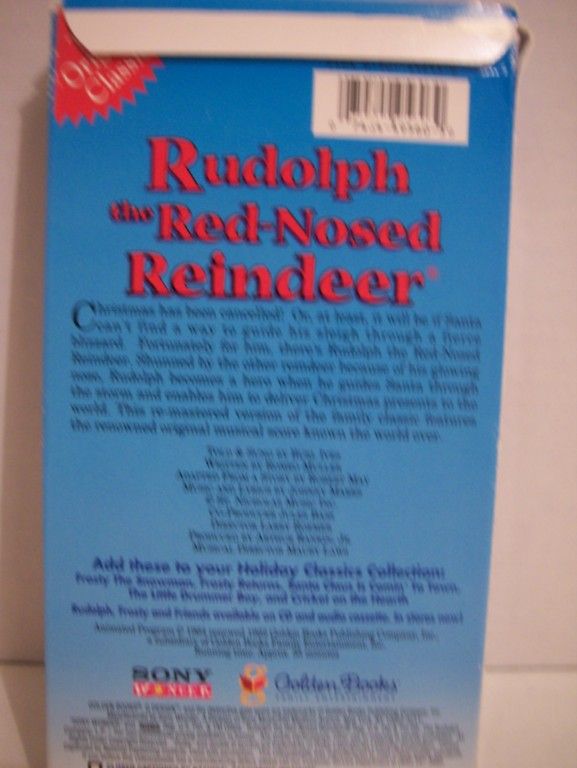 RUDOLPH THE RED  NOSED REINDEER VHS TAPE 074644956030  