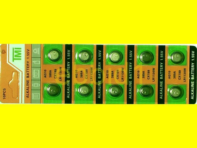 10 AG10 LR1130 389 389A ALKALINE BUTTON CELL BATTERIES  