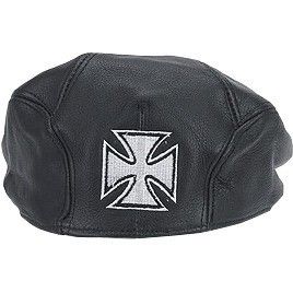 HMB 903B NEWSBOY LEATHER CAP HATS IRON CROSS GOLF CAPS  