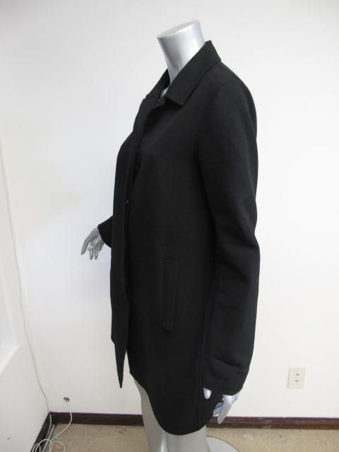 Club Monaco Black Long Sleeve Hidden Button Down Thin Coat S/P  