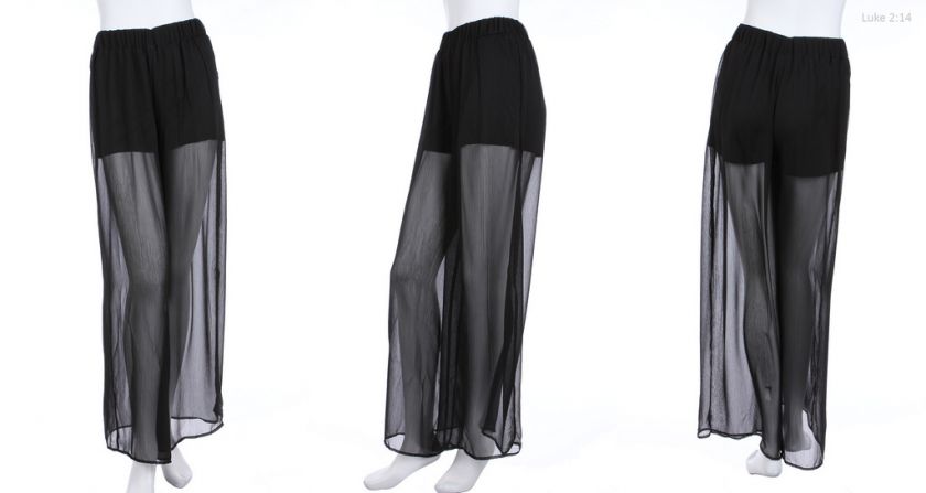 Sheer Flowing Wide Leg Pants VARIOUS COLOR and SIZE  