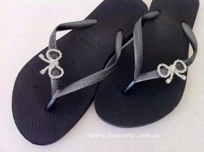 Slim Havaianas Thongs Featuring Swarovski Bow ST9  