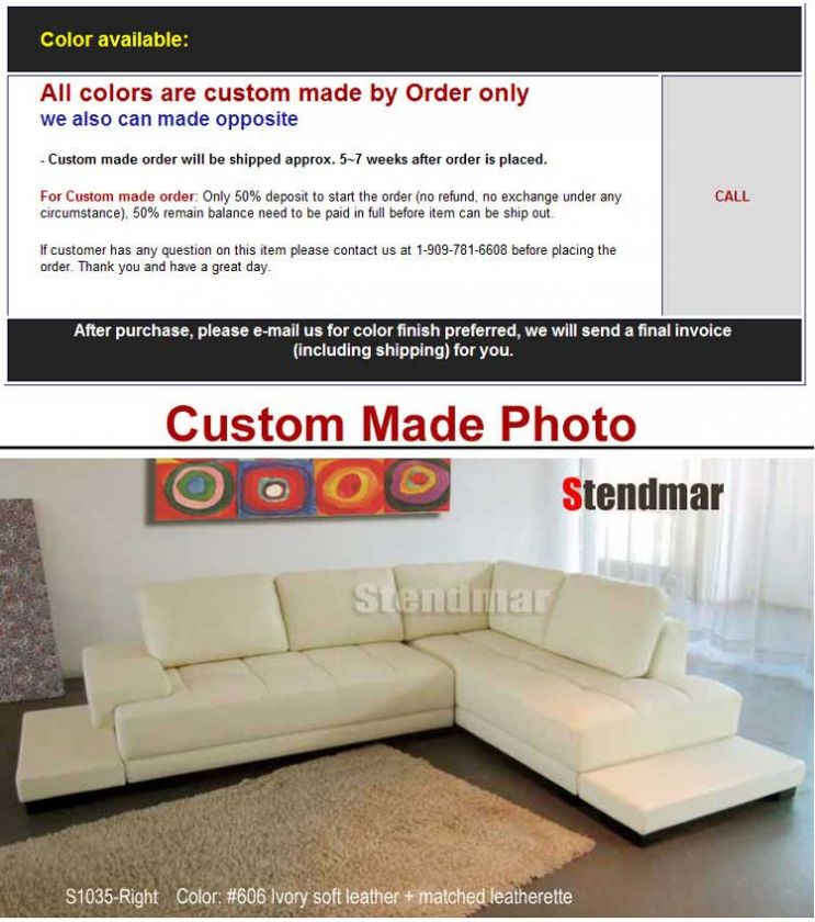 NEW MODERN EURO DESIGN LEATHER SECTIONAL SOFA SETS 1035  