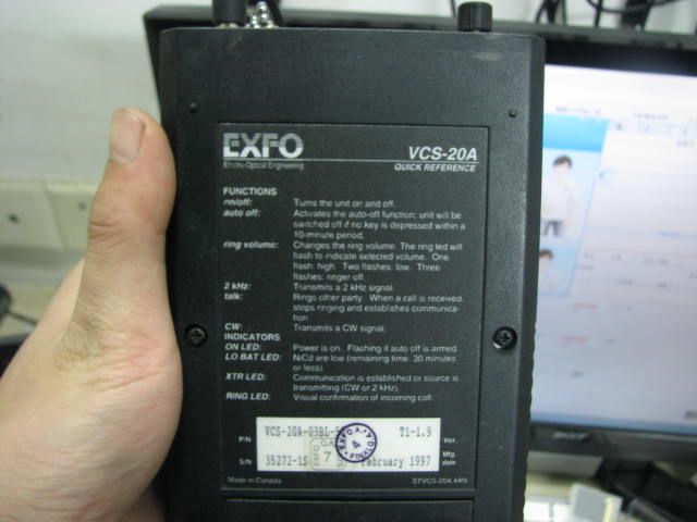 EXFO VCS 20A Multifunction Fiber Optic Talk Set VCS 20A  