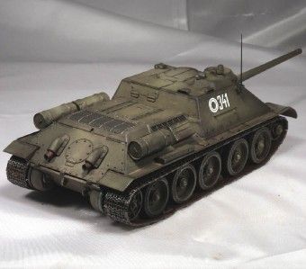 Built 1/35 WWII Russian SU 85 Tank Destroyer Soviet  