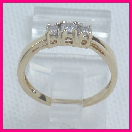 10kyg Round Diamond 3 Stone Anniversary Band Ring .35ct  