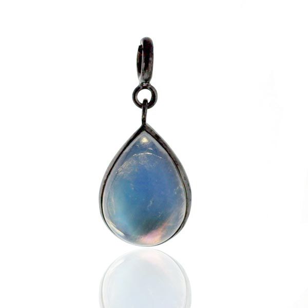 Rainbow Moonstone Pendant 925 Sterling Silver Charm Fine Jewelry Free 