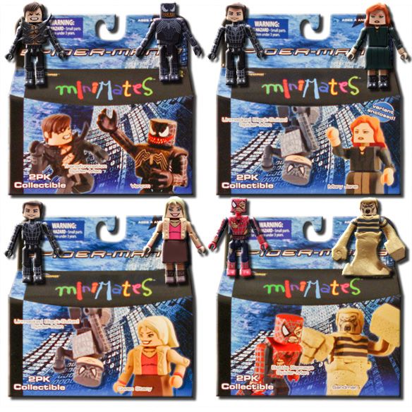 MARVEL MINIMATES 18 SPIDER MAN SET OF 4 2 PACKS  