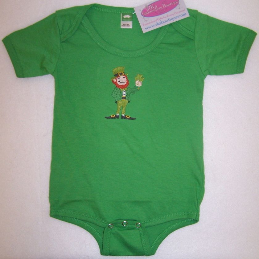 Leprechaun Lucky Shamrock St. Patricks Day Baby Onesie  