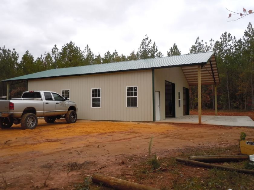   Enclosed Pole Barn Kit With Steel Trusses Pole or Horse Barn Very Cool