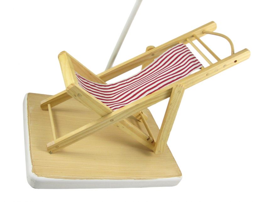 Beach Chair Table Lamp W/ Printed Shade Surf Decor  