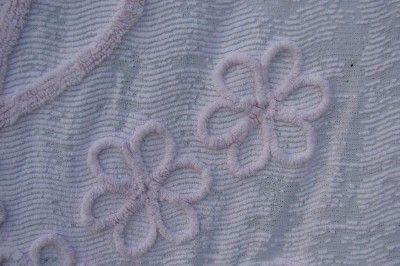 PRETTY IN PINK FLORAL CUTTER CHENILLE BEDSPREAD  