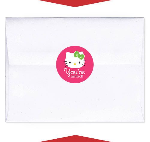 24 HELLO KITTY Birthday Party ENVELOPE SEALS  