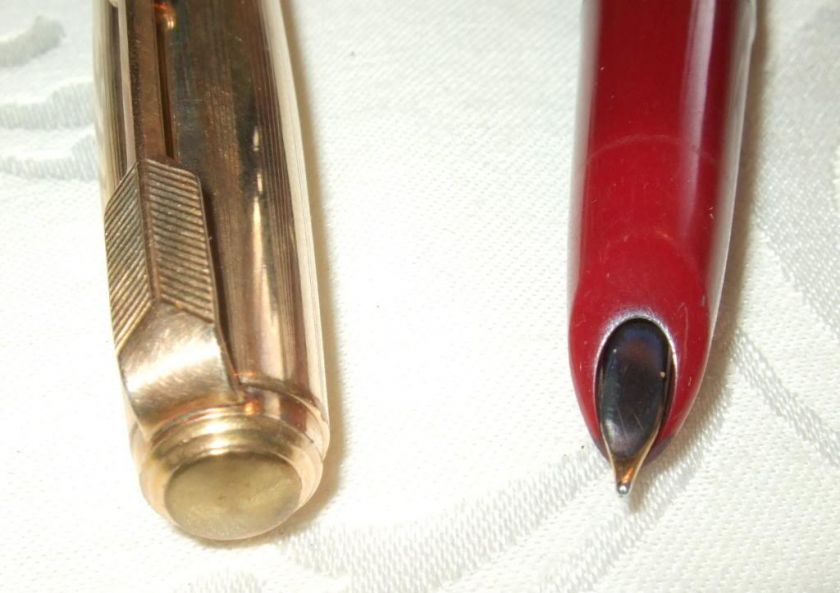 PARKER 51 DEMI Fountain PEN.BURGUNDY.Aerometric.R GOLD CAP.1952.Rare 