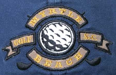 Myrtle Beach Golf Hat Cap Navy Blue Gold NWT  