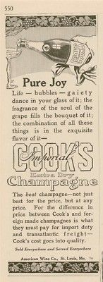 1913 Cooks champagne American Wine Co. St. Louis AD  