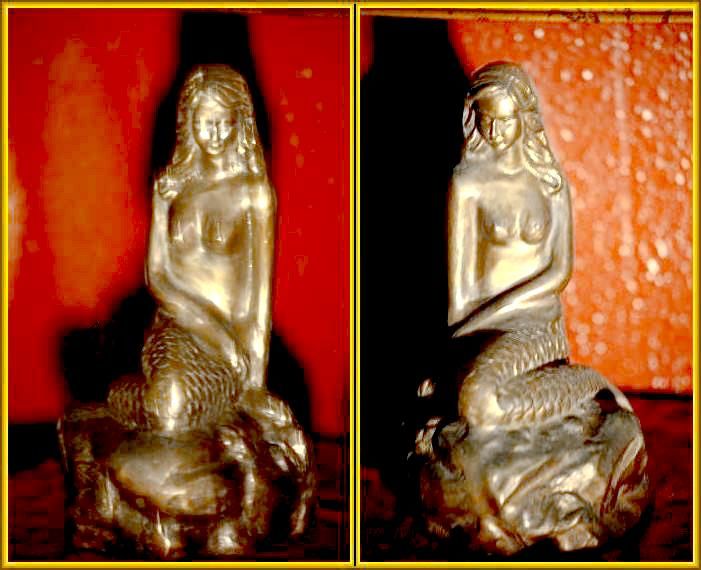 HAWAII HAWAIIAN BRASS OR BRONZE MERMAID BOOKENDS  