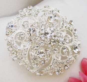 Rhinestone Crystal Bridal Brooch or Hair Comb  